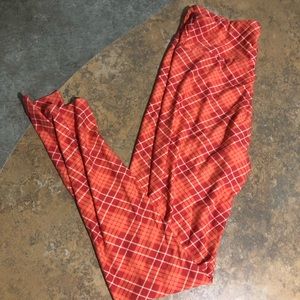 Red and orange print leggings. Light  weight.